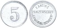 Deutschland 5 Pfennig Panzerschiff Admiral Scheer 5 Pfennig Schiffsgeld Kantine, seltenes Nominal -