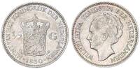 Niederlande 1/2 Gulden Silber, Wilhelmina -