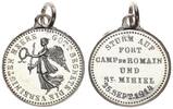 Deutsches Kaiserreich Siegespfennig mit original Öse Medaille - Gott Segnete die vereinigten Heere - Camp de Romain - St. Mihil -