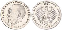Deutschland 2 DM J.406 Adenauer Fehlprägung auf zu kleinem Schrötling ohne Randschrift -