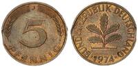 Deutschland 5 Pfennig Fehlprägung : Zainende -