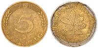 Deutschland 5 Pfennig Fehlprägung: Bildseite Plattierungsfehler -