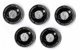 Deutschland 10 Euro Fußball 5 Münzen, Münzzeichen A D F G J komplett -