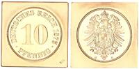 Deutschland / Kaiserreich / Spezielle Prägung 10 Pfennig Rechteckige Goldklippe mit VS.und RS.Prägung ähnlich 10 Pfennig J.4 1873 G -