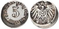Kaiserreich 5 Pfennig Fehlprägung: 20 % dezentriert -