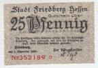 Deutschland/ Friedberg 25 Pfennig 25 Pfennig, Friedberg, 1920 -