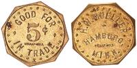 USA/ Notgeld Good for 5 Cent in Trade HAMBURG MINNESOTA MN (TINY, CARVER CO) H.W. MUELLER (OLD BAR?) TOKEN -