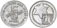 Deutschland / Polen / Getto Litzmannstadt 5 Mark (mit Echtheitszertifikat und Fachbuch ) MAGNESIUM !!! gereinigt !!! -