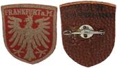3. Reich Orden WHW Lederabz., Hessische Städtewappen, Frankfurt -