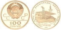 Rußland Olympiade Moskau 1980 100 Rubel Gold 1978 Wassersportanlage 1/2 Unze Feingold PP in Kapsel mit Box