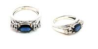 585 Gold Ring mit Diamanten und Saphir, 7,5g, Ringgröße 54 -