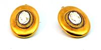 585 Gold Gemme Brosche/Anhänger, 14,1gramm, ca.4cm mal 3cm groß -