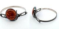 Deutschland / Kaiserreich Silber Jugendstil Bernsteinarmband, Stein ca. 26 x 21mm oval -