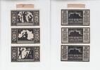 Quedlinburg am Harz, Provinz Sachsen 6x 50 Pfennig Notgeld, Scherenschnitt-Motive -