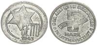Deutschland / Polen / Getto Litzmannstadt 5 Mark (mit Echtheitszertifikat und Fachbuch ) MAGNESIUM !!! gereinigt !!! -