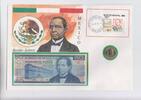 Mexiko Numisbrief mit Schein und Münze Mexiko, Numisbrief mit Schein und Münze, 1996 -