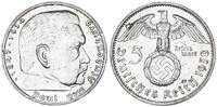 Drittes Reich 5 Mark Paul von Hindenburg -