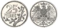 Kaiserreich 25 Pfennig Probe zu J.18 in anderer Gestaltung der Vorder- und Rückseite Nickel -
