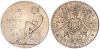 Kaiserreich 25 Pfennig Probe zu J.18 in anderer Gestaltung Kupfer,versilbert Entwurf v. Kaufmann -