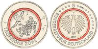 Bundesrepublik Deutschland 5 Euro Tropische Zone Fehlprägung: Abart, etwas breiterer Polymerring -