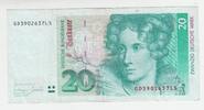 Deutschland 20 Mark 20 DM Banknote 1993 -