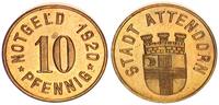 Attendorn, Westfalen 10 Pfennig-Probe Stadt, Notgeld, Messingabschlag -