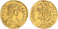 Antike /römische Münzen/ Zeno Gold Tremissis römische Münzen: Zeno Gold Tremissis RS stehende Victoria n.l. ss-vz, 1,49g