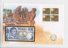 Botswana 2 Pula-Banknote in Numisbrief Liberia, 5 Dollar-Banknote in Numisbrief -