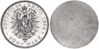 Kaiserreich / Preußen 5 Mark Probeprägung der Adlerseite in Zinn von Otto Schulz -