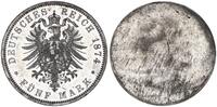 Kaiserreich / Preußen 5 Mark einseitige Zinnprobe der Adlerseite , Wilhelm I, Rand und RS glatt -