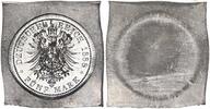 Kaiserreich / Preußen 5 Mark Probeprägung der Adlerseite auf Zinnklippe von Otto Schulz -