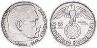 3. Reich - Deutschland 2 Mark Paul von Hindenburg besseres Jahr -