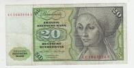 Deutschland - BRD 20 DM - 20 Deutsche Mark 20 DM Banknote 1970 Deutsche Bundesbank -