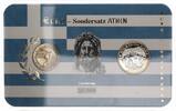 Griechenland 2 Euro und versilbert Medaille Euro Sondersatz Athen Diskuswerfer -