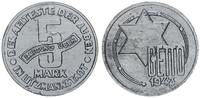 Deutschland / Polen / Getto Litzmannstadt 5 Mark (mit Echtheitszertifikat und Fachbuch ) Aluminium -