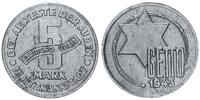 Deutschland / Polen / Getto Litzmannstadt 5 Mark (mit Echtheitszertifikat und Fachbuch ) Aluminium -