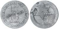 Deutschland / Polen / Getto Litzmannstadt 5 Mark (mit Echtheitszertifikat und Fachbuch ) Aluminium -