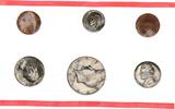 USA KMS, Kursmünzsatz 1x 1 Cent, 1x One Dime, 1x 5 Cent, 1x Half Dollar, 1x Quater Dollar -
