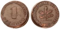 Deutschland 1 Pfennig Fehlprägung: Wertseite einseitig 10% dezentriert und verformt -