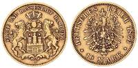 Kaiserreich Hansestadt Hamburg 10 Mark Gold seltenes Jahr Auflage 6000 Exemplare -
