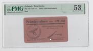 Deutschland - Polen Konzentrationslager Auschwitz 0,50 Reichsmark großer Prämienschein der Häftlingsgeldverwaltung, KZ, Rarität! -