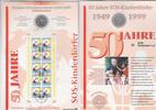 BRD 10 DM Numisblatt SOS Kinderdörfer Münze und Briefmarken -