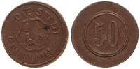 Grünhain, Sachsen 50 Pfennig Stadt, 50 Pfennig gelbbraun, Pappe -