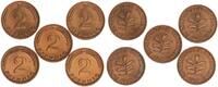 BRD 5x 2 Pfennig Aus Originalrolle -