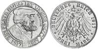 Kaiserreich 3 Mark Fälschung Friedrich der Weise in Blei-Zinn Legierung -