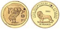 Kongo 20 Francs Eule von Athen 1/25oz Gold -