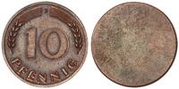 Deutschland 10 Pfennig Probe/Abschlag der Wertseite in Kupfer -