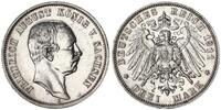 Kaiserreich-Sachsen 3 Mark König Friedrich August III. -