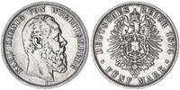 Deutsches Kaiserreich-Württemberg 5 Mark König Karl -