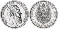 Deutsches Kaiserreich-Württemberg 5 Mark König Karl -